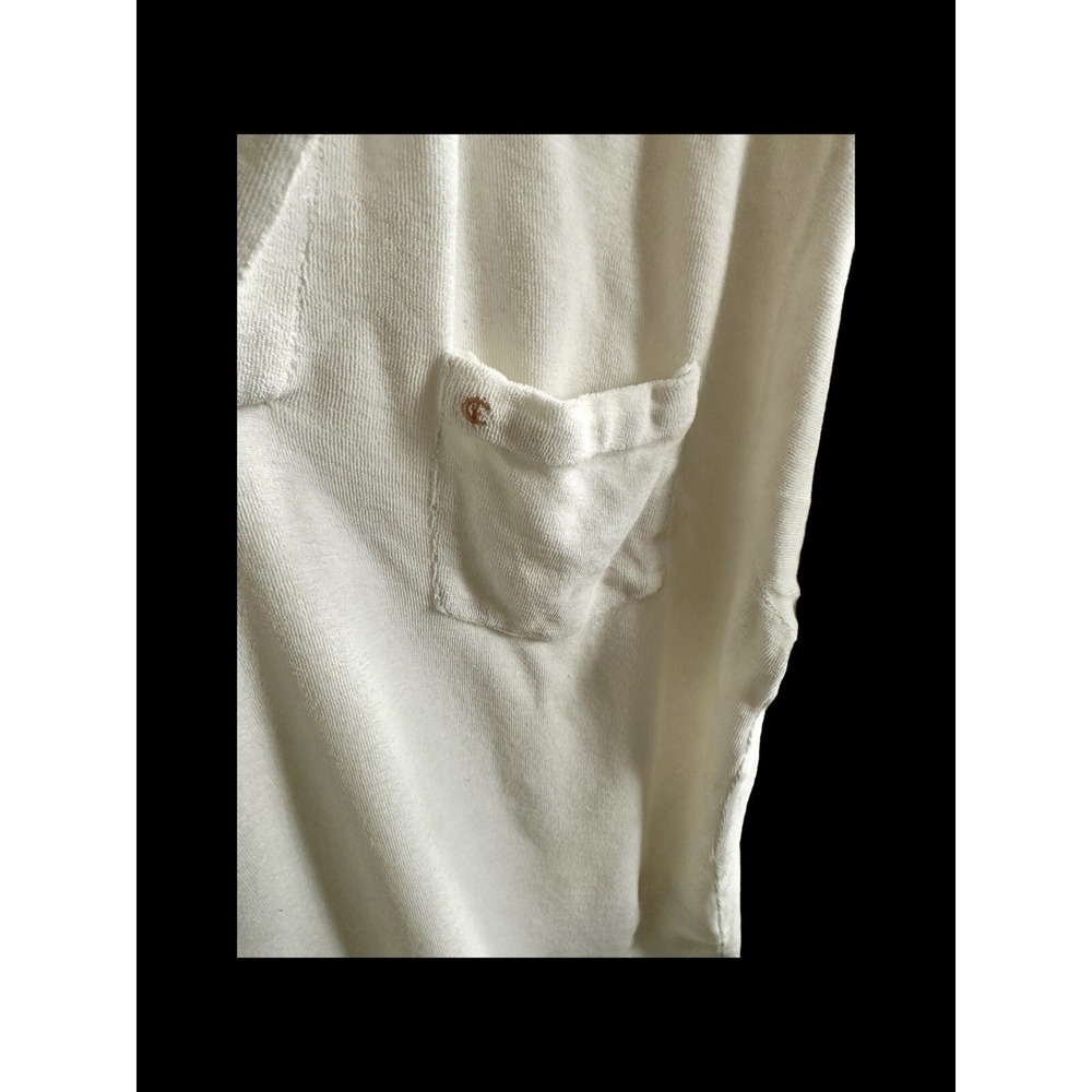 Criquet Polo Shirt Men's Medium French Terry Towel Fabric Austin Texas *flaw - Picture 4 of 7